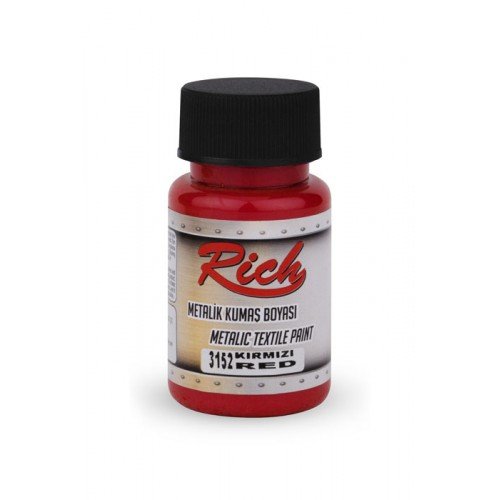 Peinture de tissu métallique 50 cc rouge