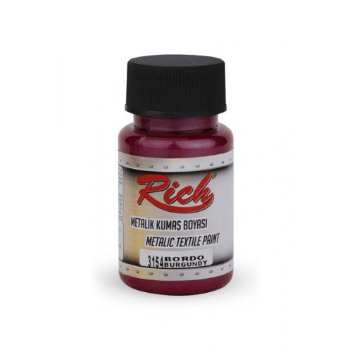 Peinture de tissu métallique 50 cm bordeaux